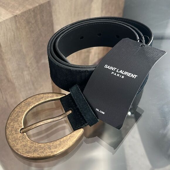 Saint Laurent Authentic Leather Black Belt EGC.609034.85.1119 Size 85”, NWT - Picture 2 of 5